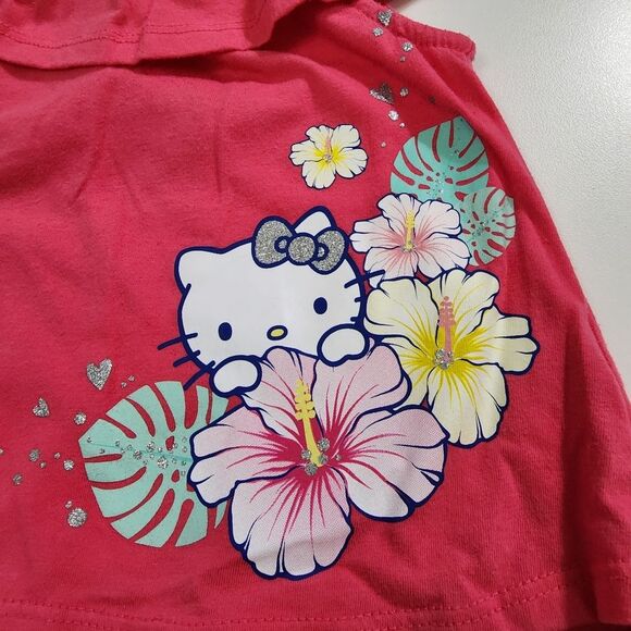 Sanrio Hello Kitty Summer Hawaiian Flower Floral 2 Piece Skirt & Shirt Set 3t - Picture 2 of 7